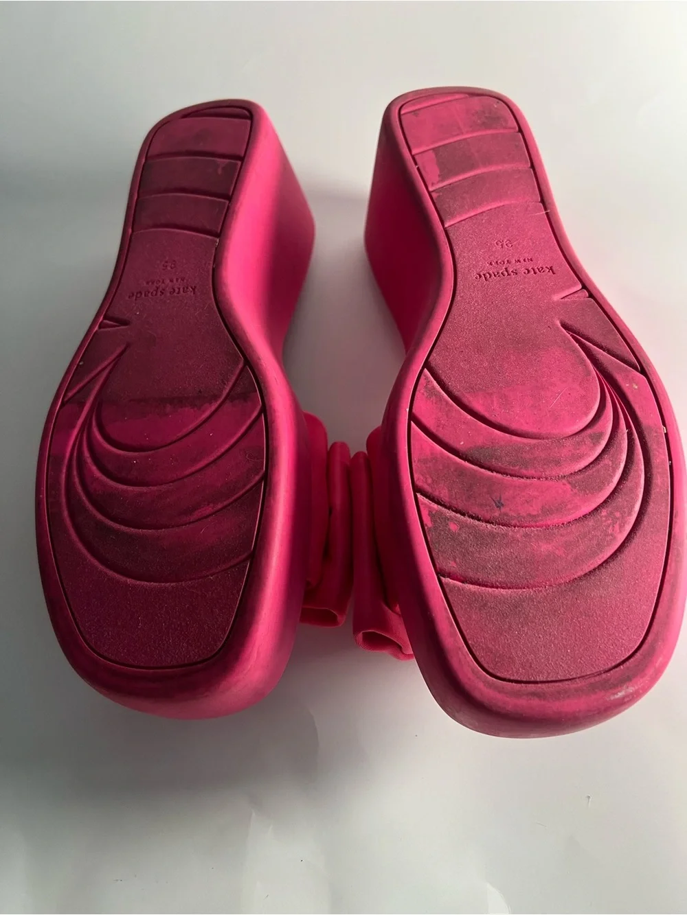 Kate Spade Hot Pink Bow Slide Wedge Sandals Size 9.5
